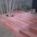 Kwila deck with cut-out for tree Kwila deck with cut-out for tree