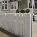 White picket fence with blank profile White picket fence with blank profile